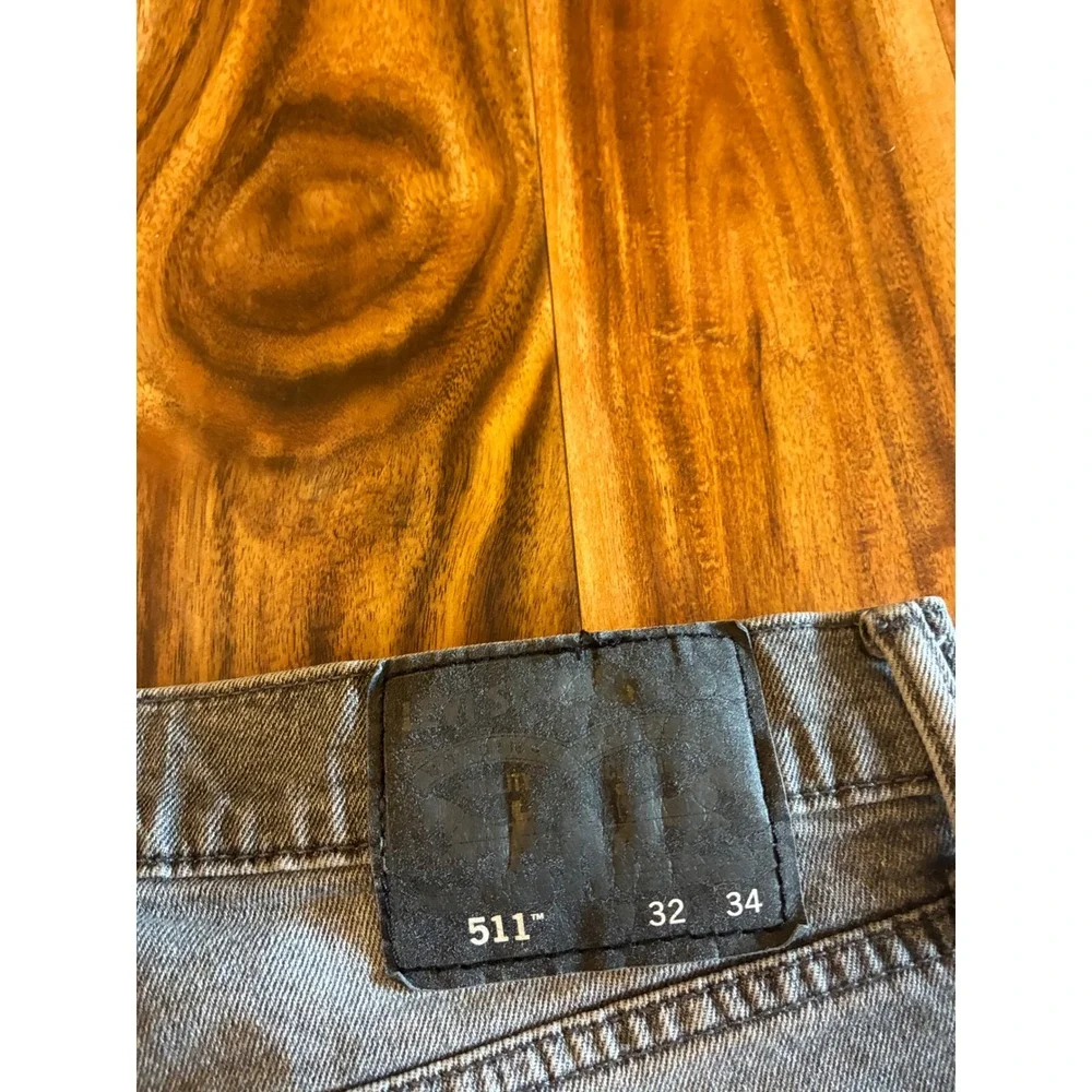Levis 511 Slim Fit Jeans Mens 32x34 Faded Grey Denim Streetwear Pants 04511-2803